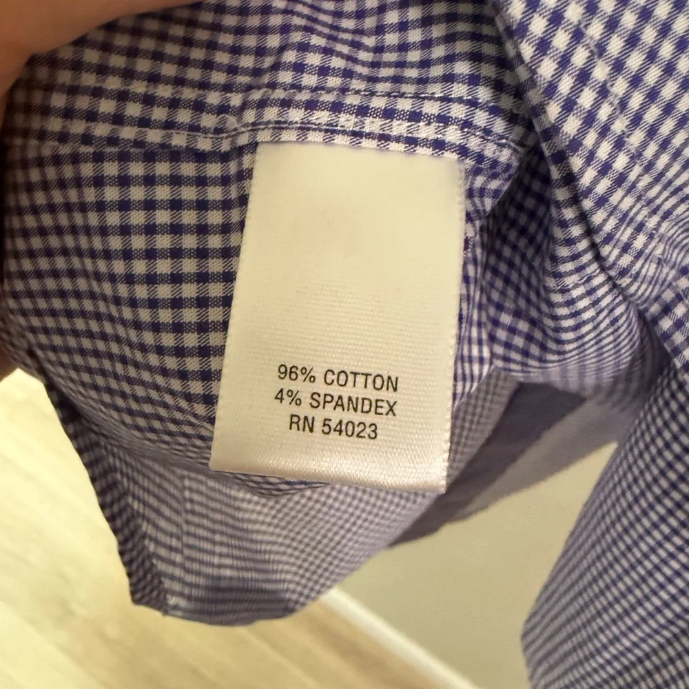 Banana Republic Blue Gingham Stretch Button-Up Shirt Men’s Small